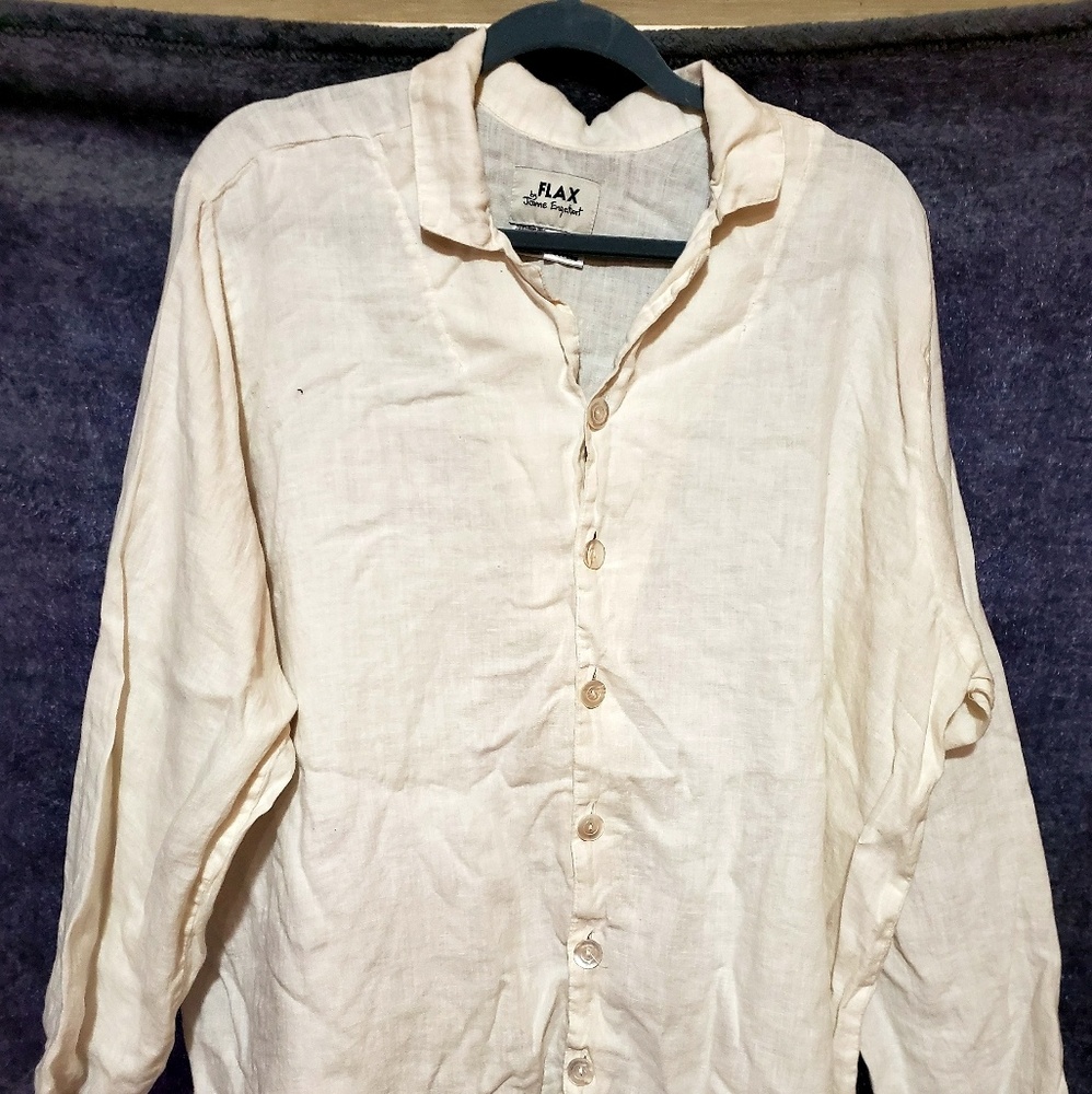 White Button Down Flax
